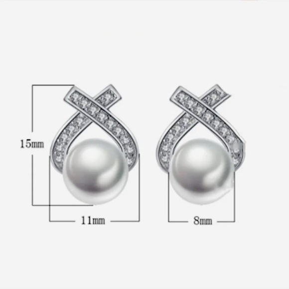 🌟 Sterling Silver 925 Pearl Elegant Stud Earrings - Picture 5 of 5